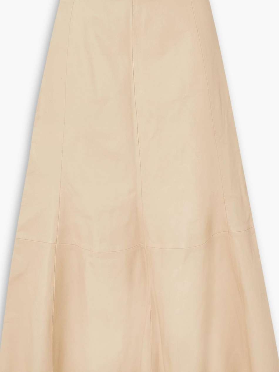 floela paneled leather midi skirt