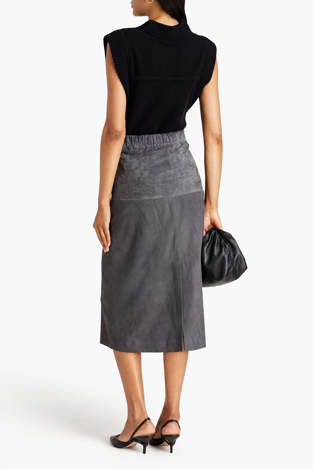 JOSEPH Suede midi skirt