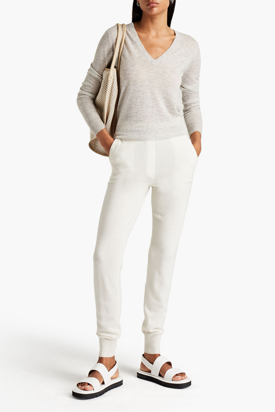 Joseph Mélange Cashmere Jumper In Grey