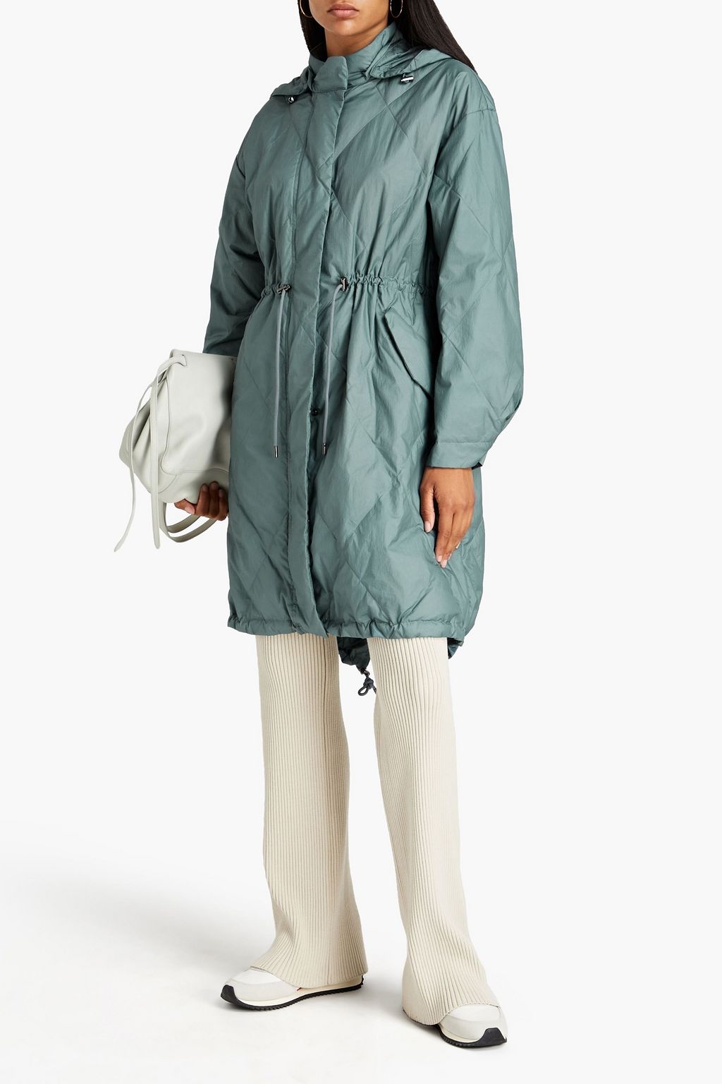 THEORY Quilted shell hooded down parka