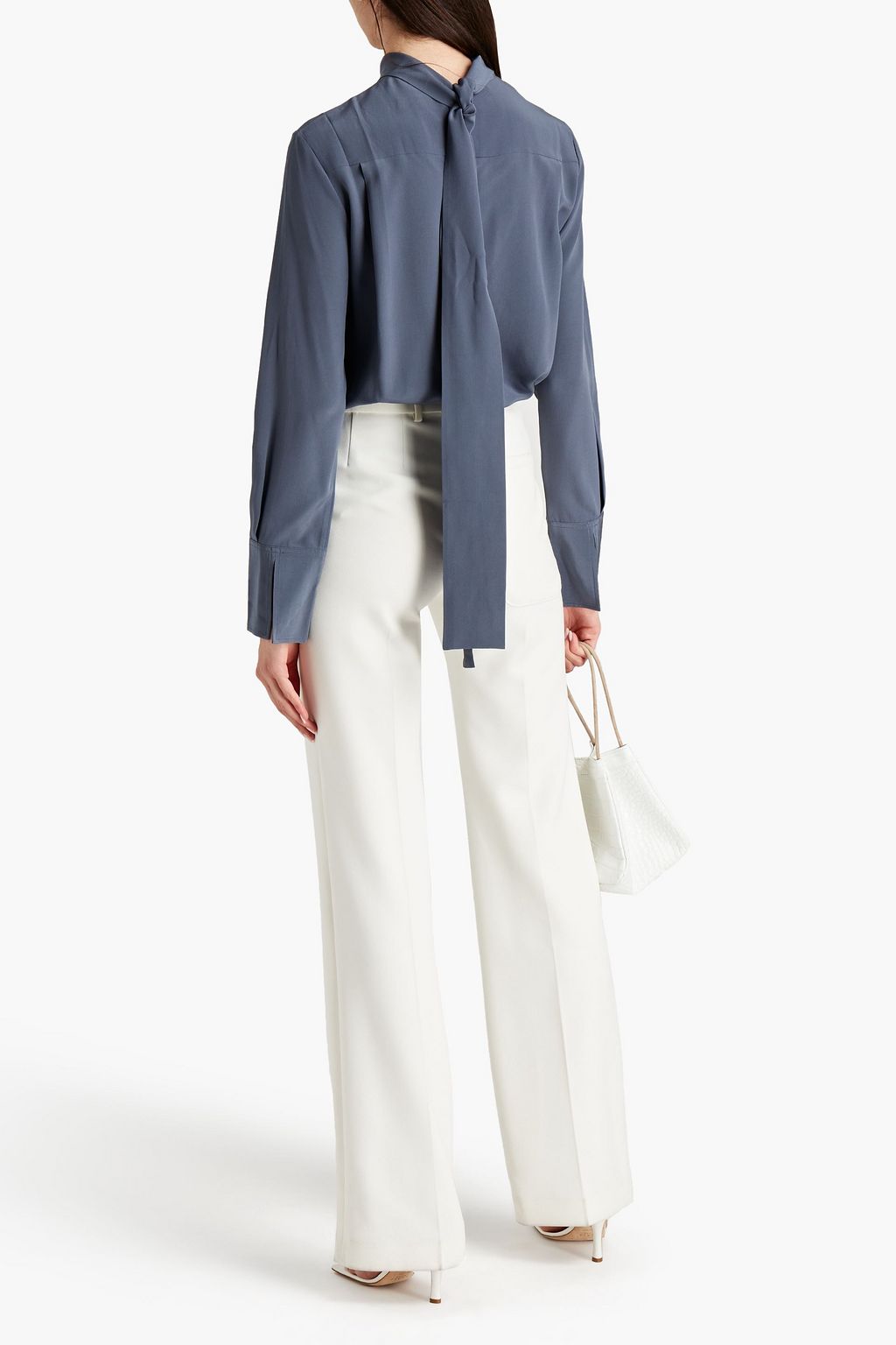 JOSEPH Tie-back silk crepe de chine blouse