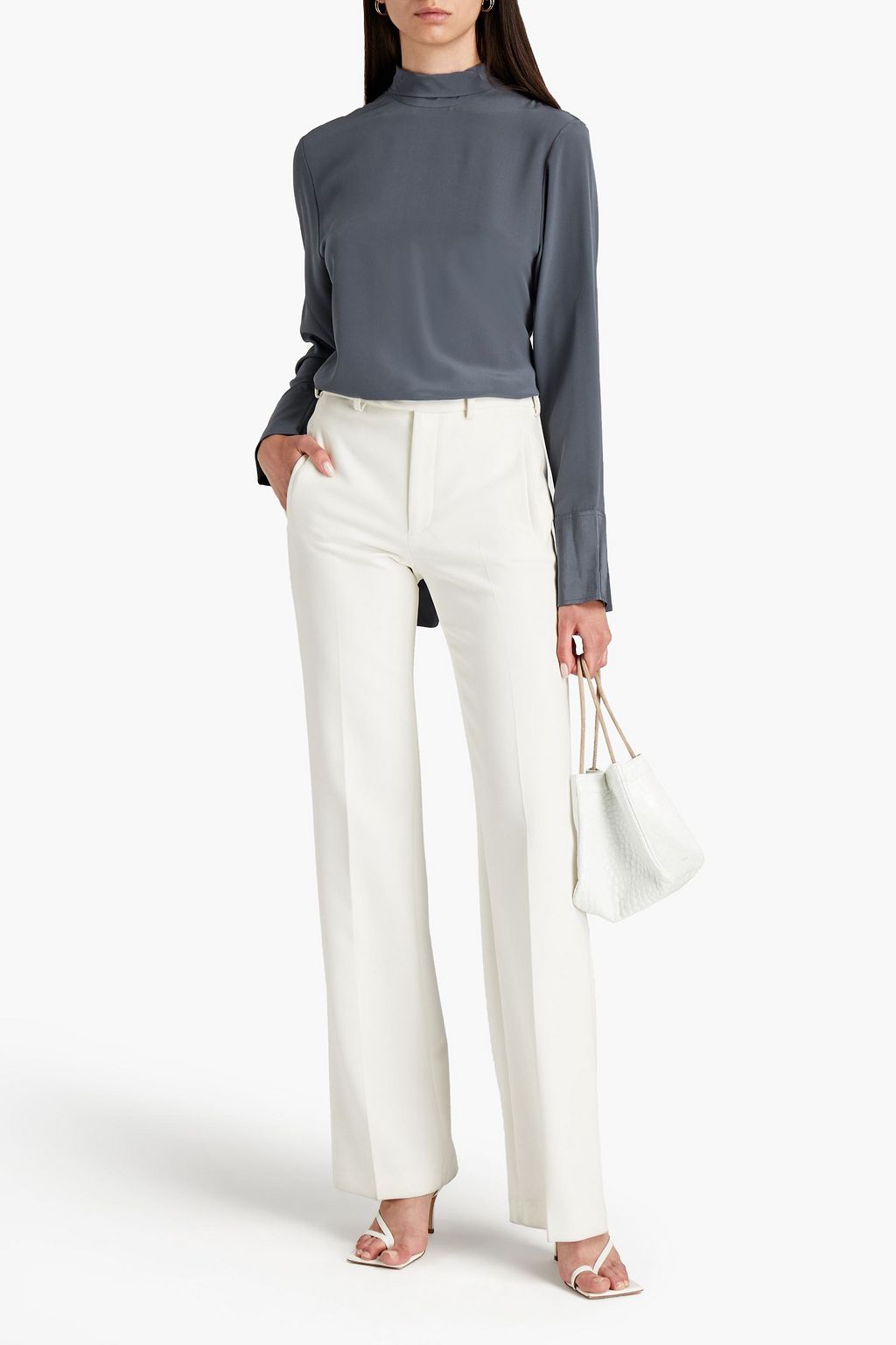 JOSEPH Tie-back silk crepe de chine blouse