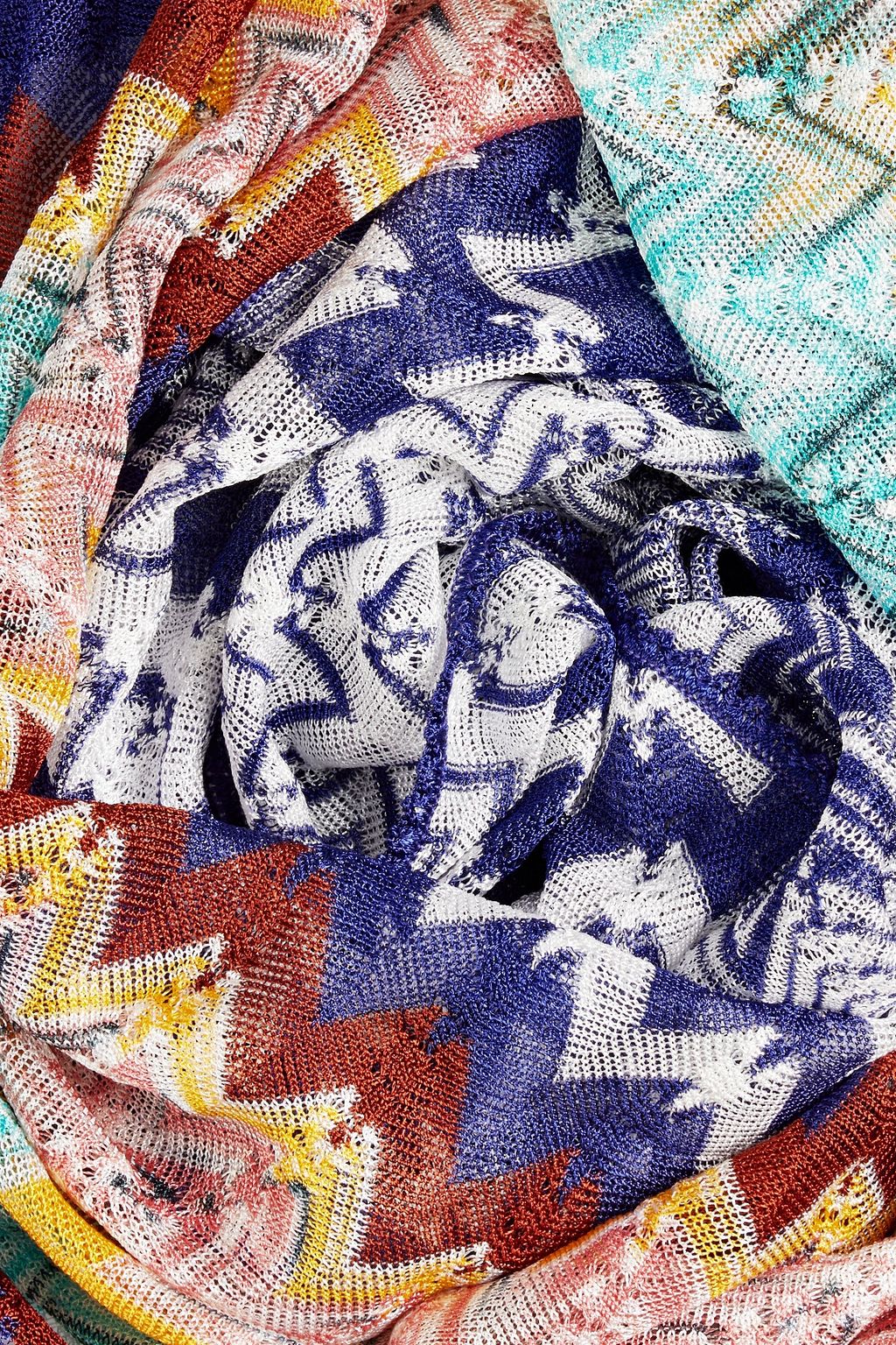 MISSONI Fringed crochet-knit scarf