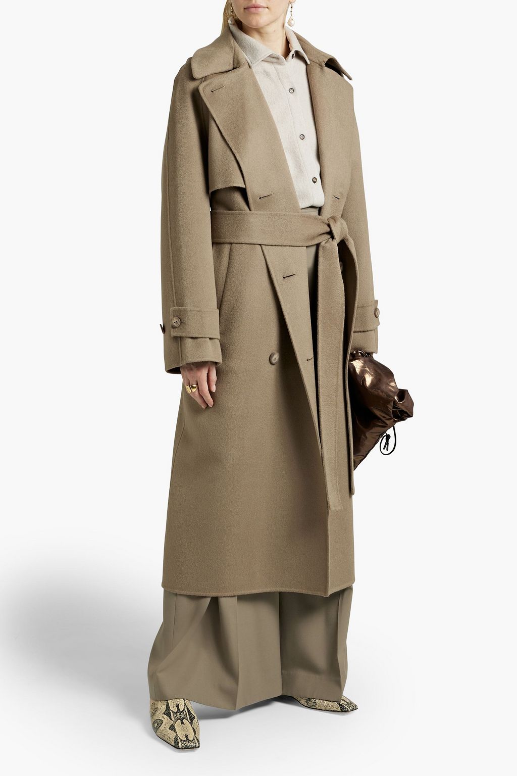 JOSEPH Double-breasted wool and cashmere-blend coat