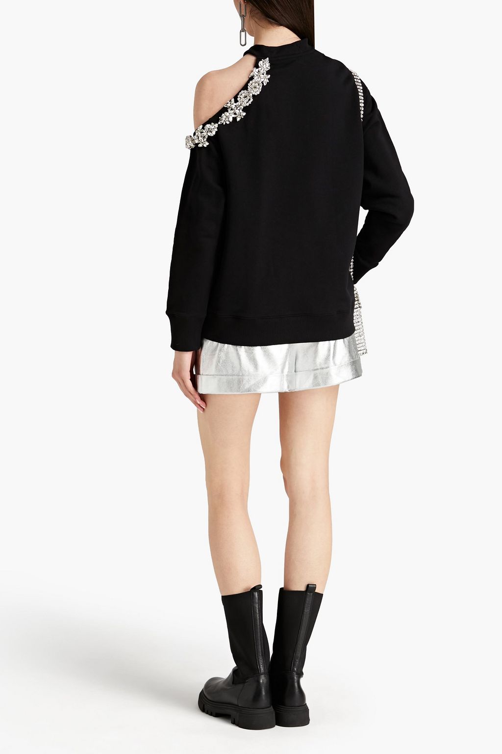 CHRISTOPHER KANE 컷아웃 장식 프렌치 코튼 테리 스웻셔츠