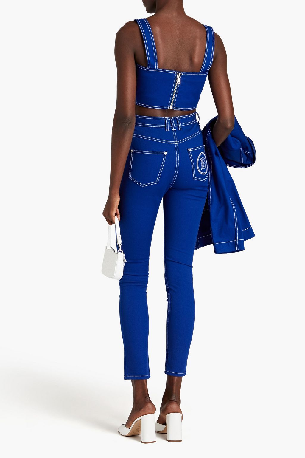 BALMAIN Embroidered high-rise skinny jeans