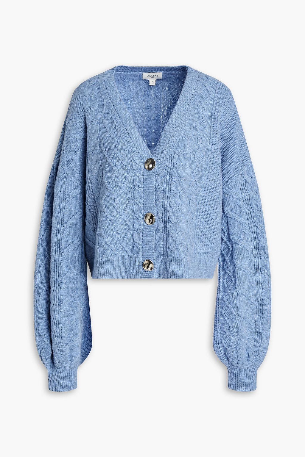 Light blue Darcy cable-knit merino wool 