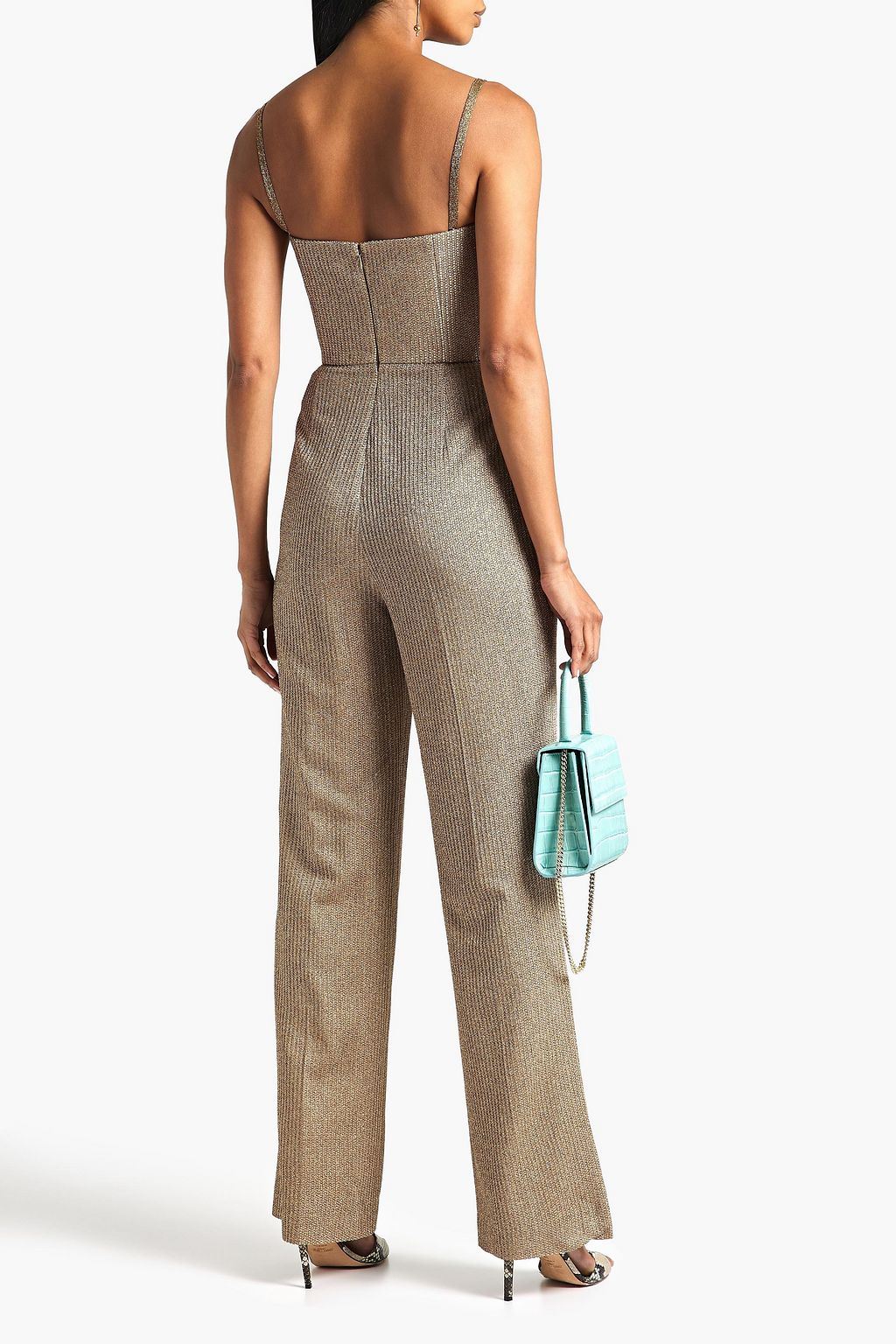 MISSONI Metallic crochet-knit wide-leg jumpsuit