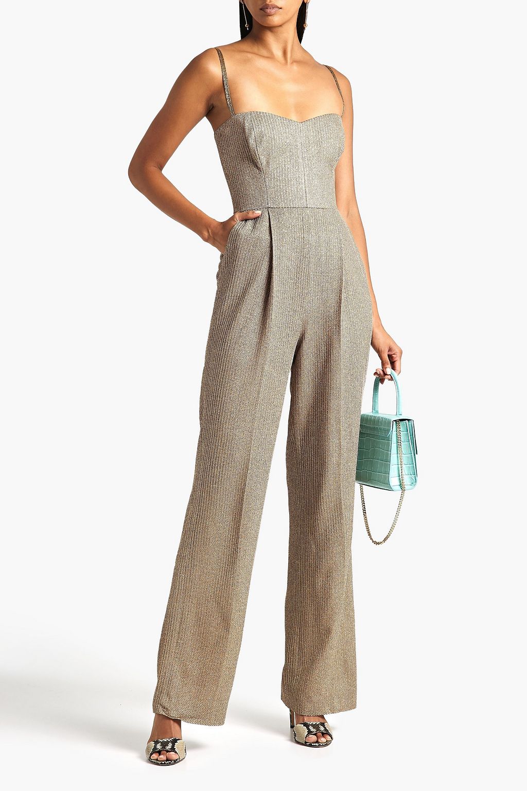 MISSONI Metallic crochet-knit wide-leg jumpsuit