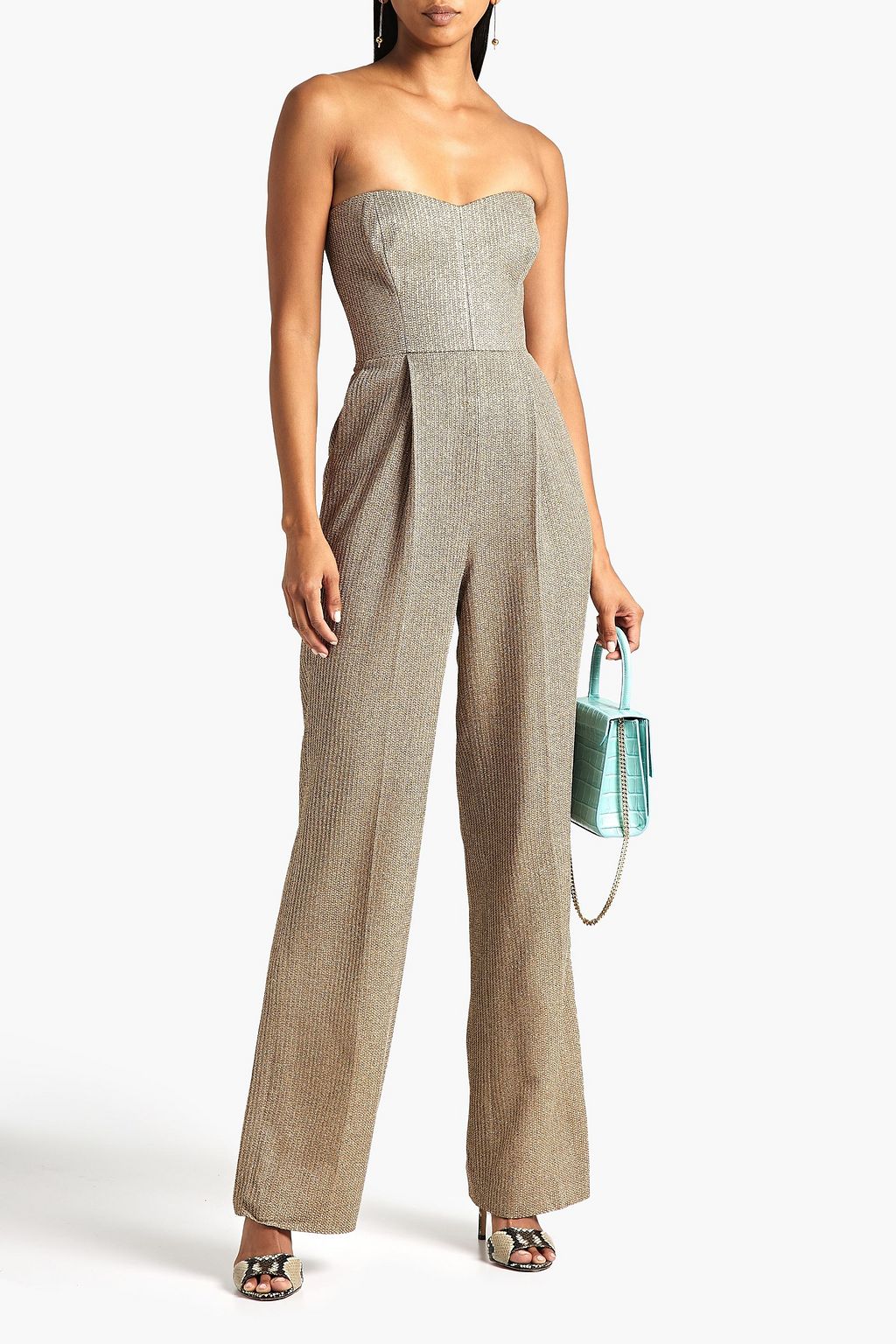 MISSONI Metallic crochet-knit wide-leg jumpsuit