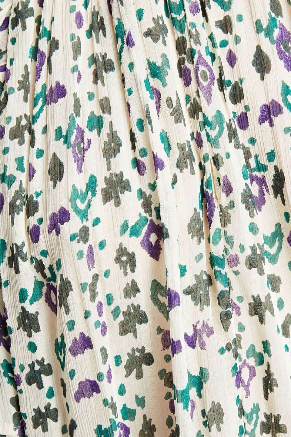 Isabel Marant Étoile Tiered Printed Georgette Blouse In Ecru
