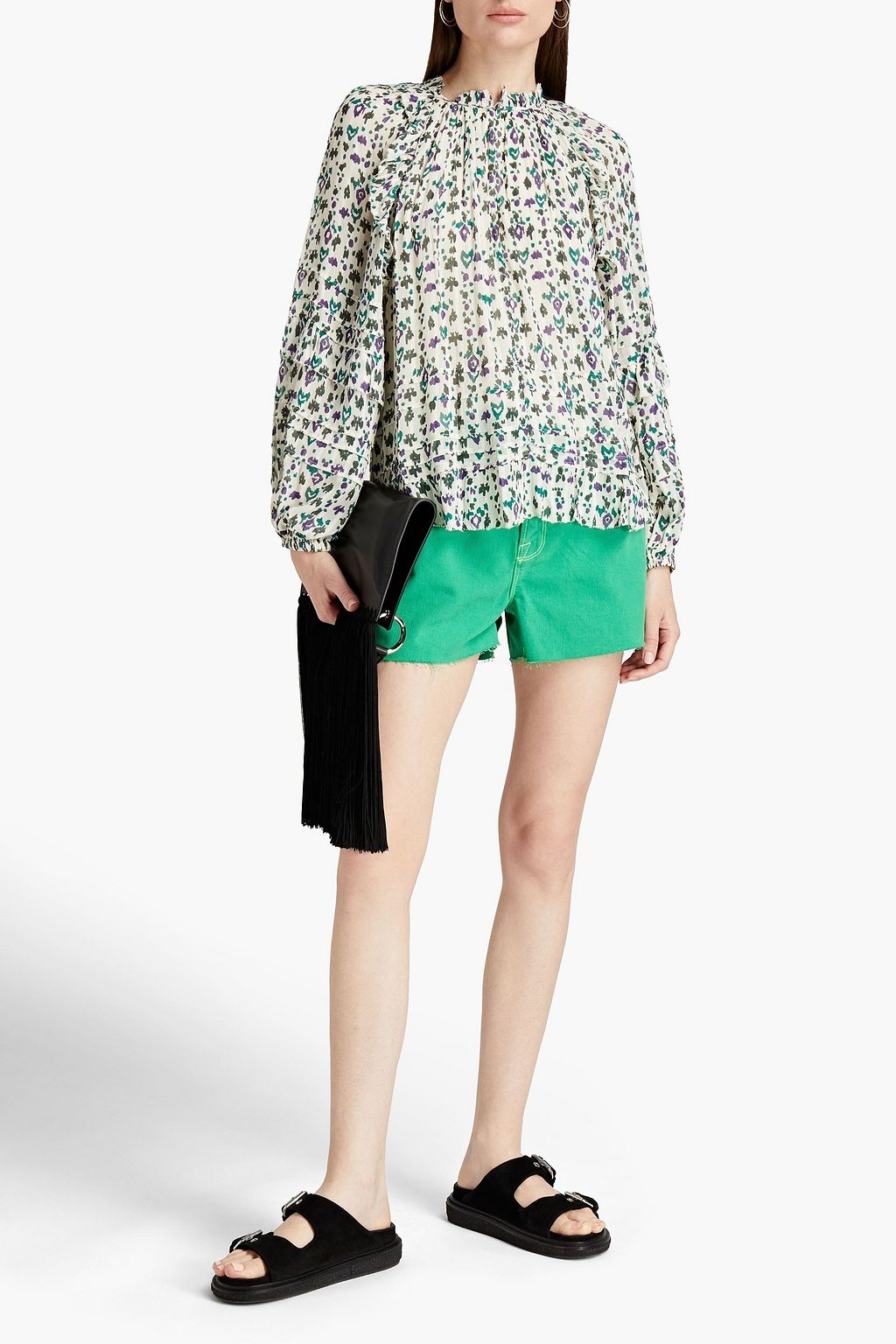 MARANT ÉTOILE Tiered printed georgette blouse | THE OUTNET