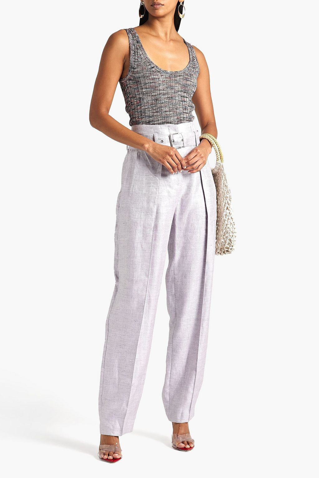MISSONI Space-dyed crochet-knit tank