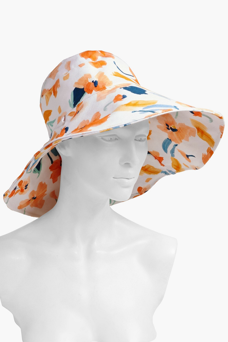 Seafolly Floral-print Cotton-piqué Bucket Hat