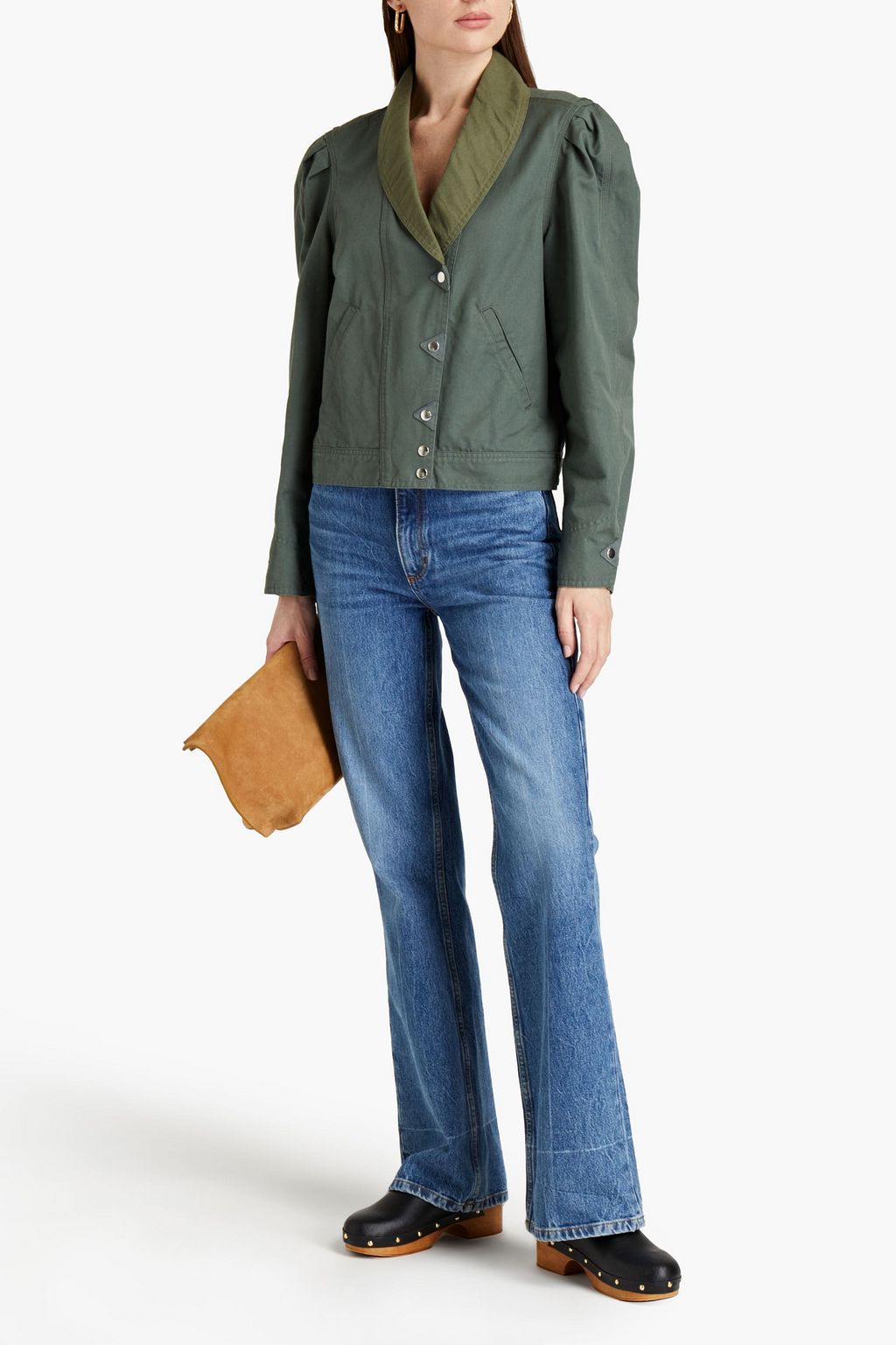 MARANT ÉTOILE Priest two-tone suede-trimmed cotton-canvas jacket