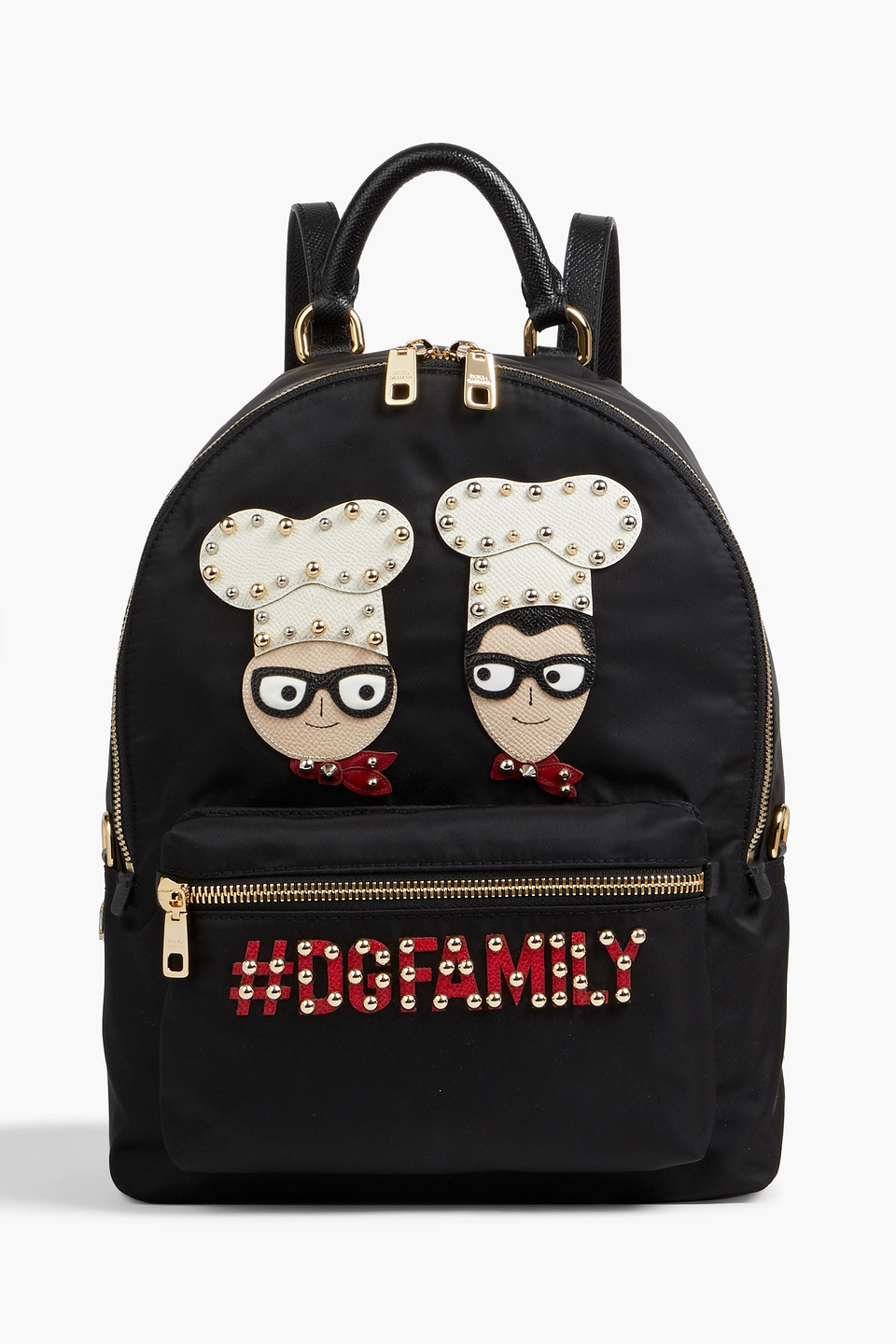 dolce & gabbana - appliquéd shell backpack - black - onesize