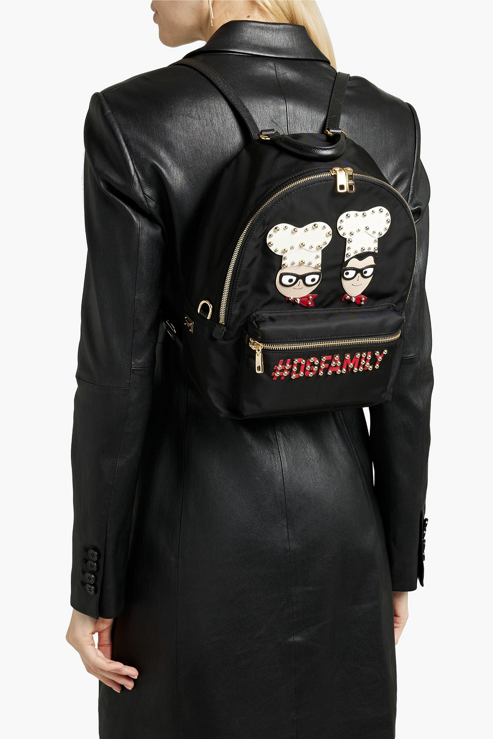 Dolce & Gabbana Embellished Shell Backpack In Black