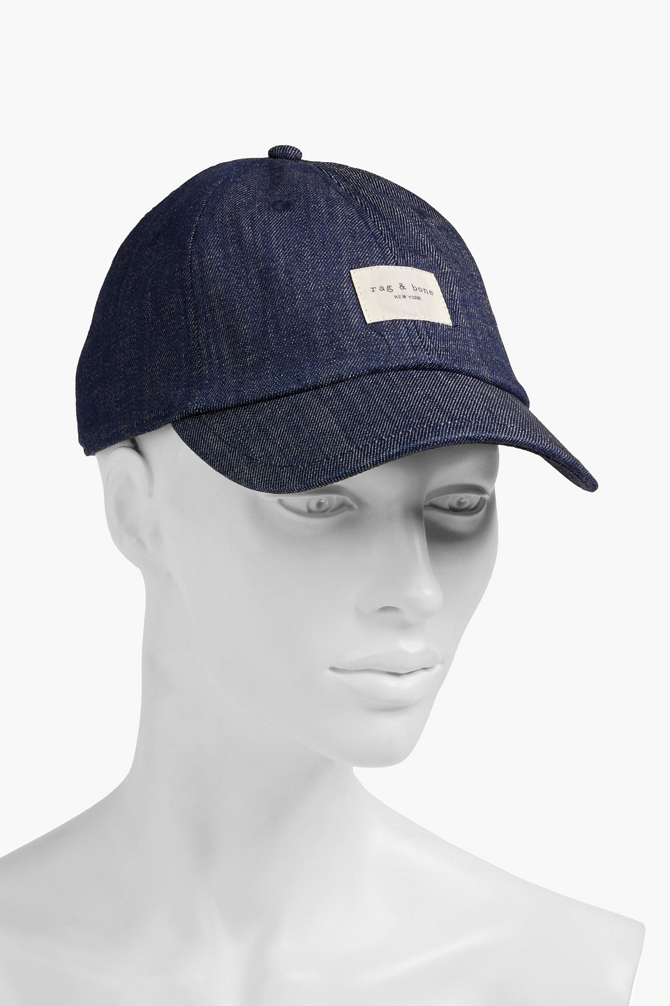 Rag & Bone Addison Denim Baseball Cap In Dark Denim