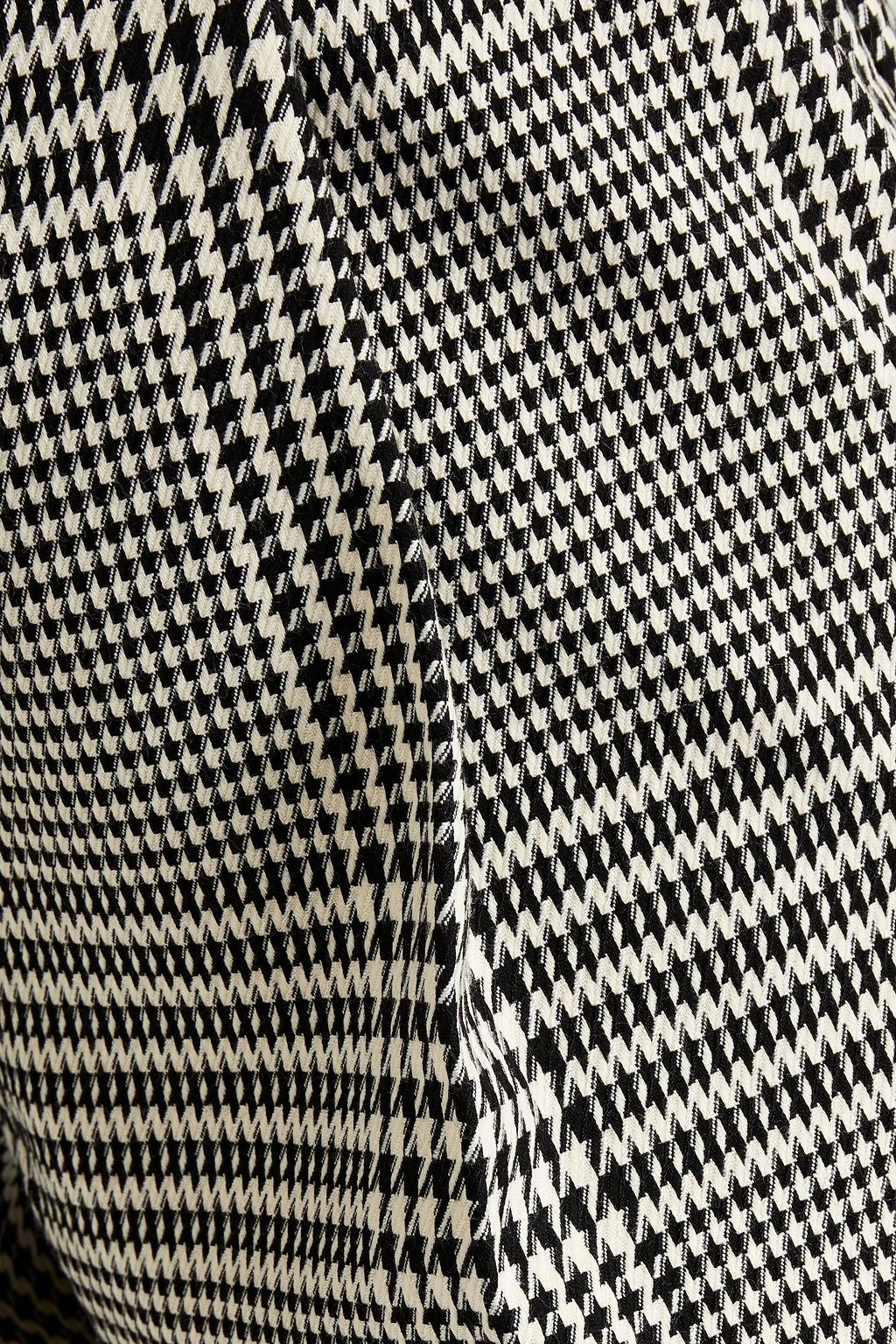 NINA RICCI Pleated houndstooth twill tapered pants