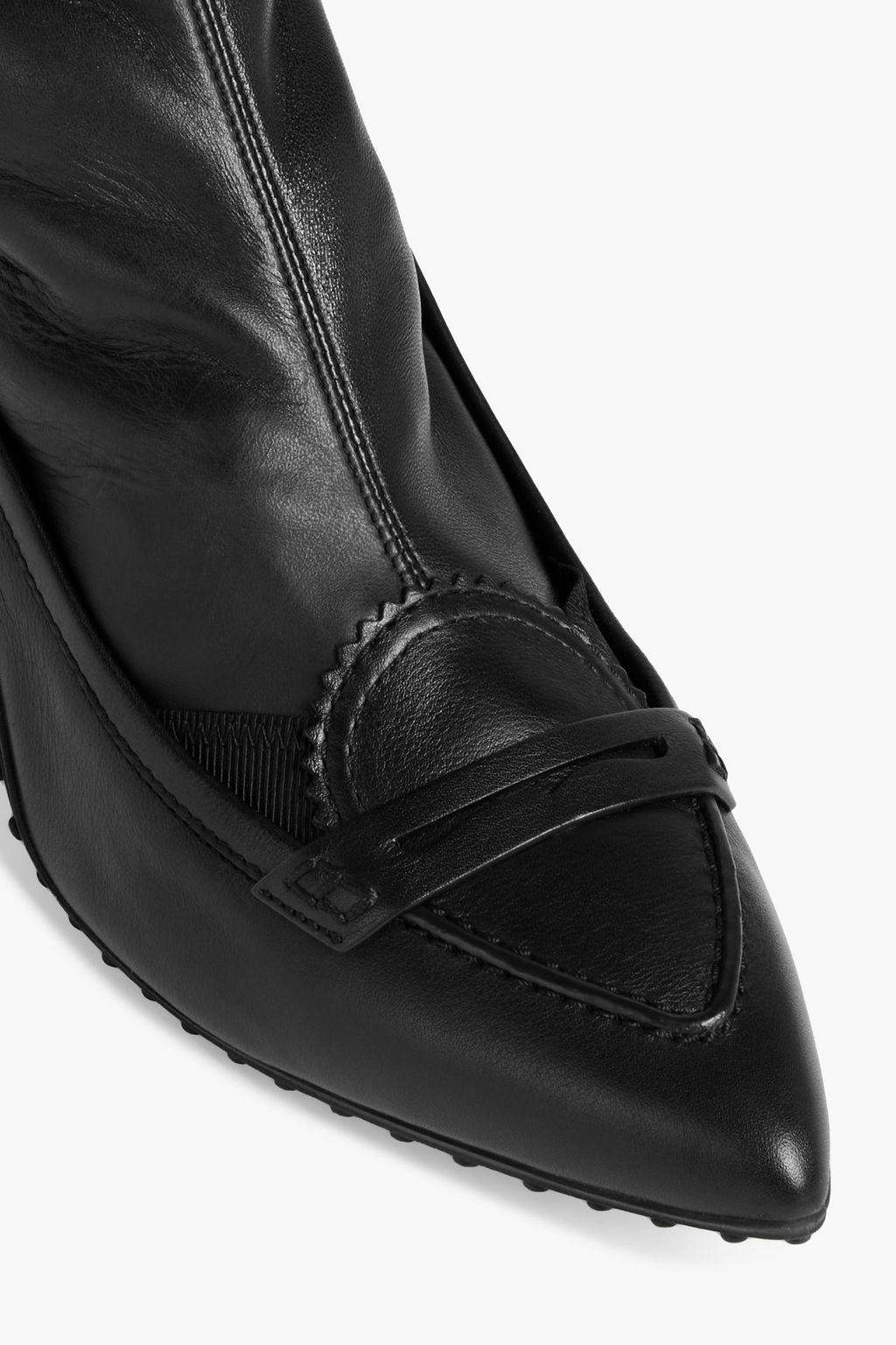 ALESSANDRO DELL'ACQUA X TOD'S Grosgrain-trimmed stretch-leather ankle boots