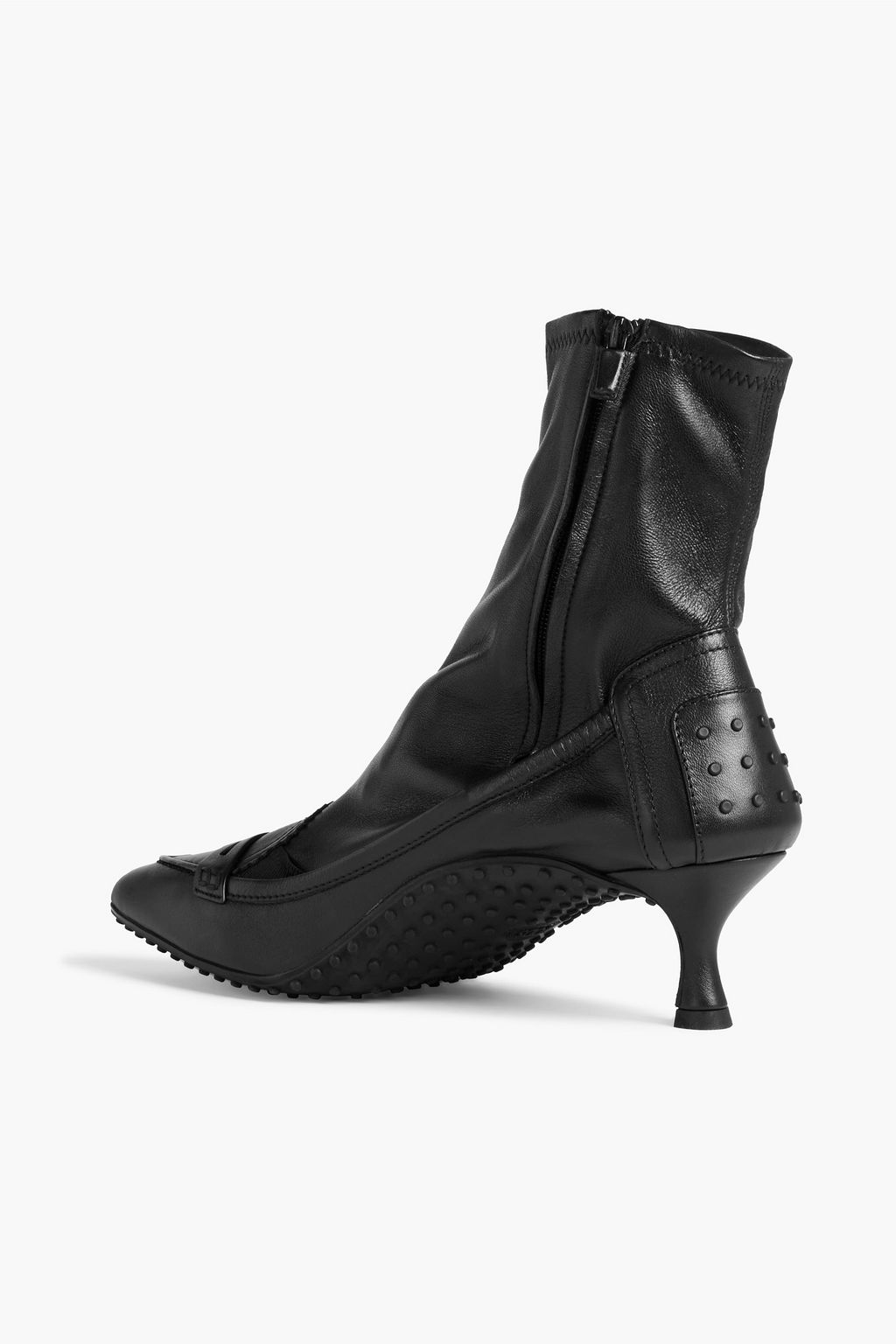 ALESSANDRO DELL'ACQUA X TOD'S Grosgrain-trimmed stretch-leather ankle boots