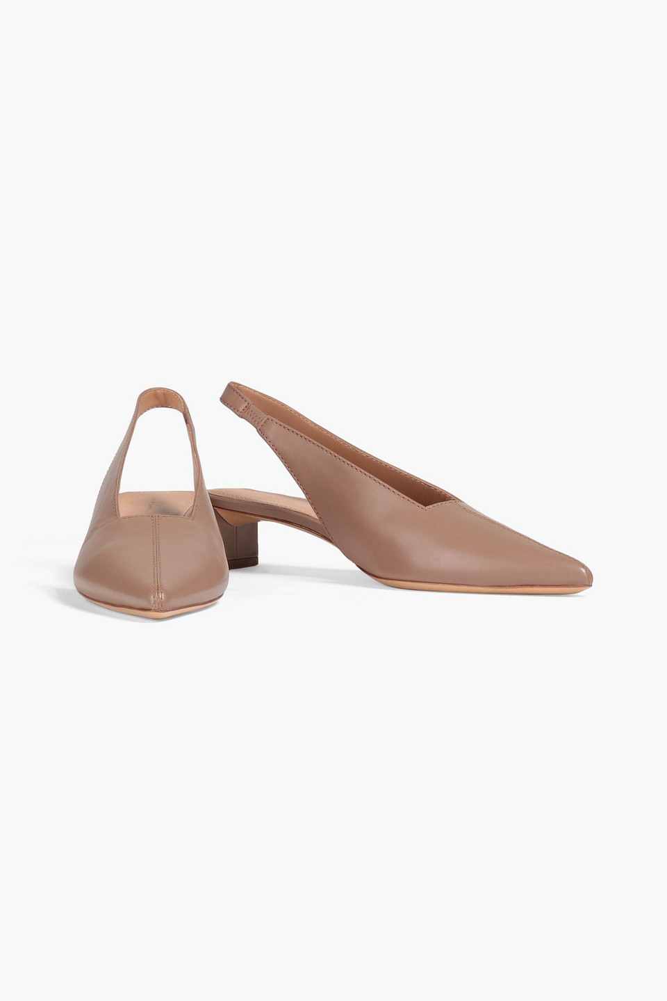 Mansur Gavriel Leather Slingback Pumps In Neutral