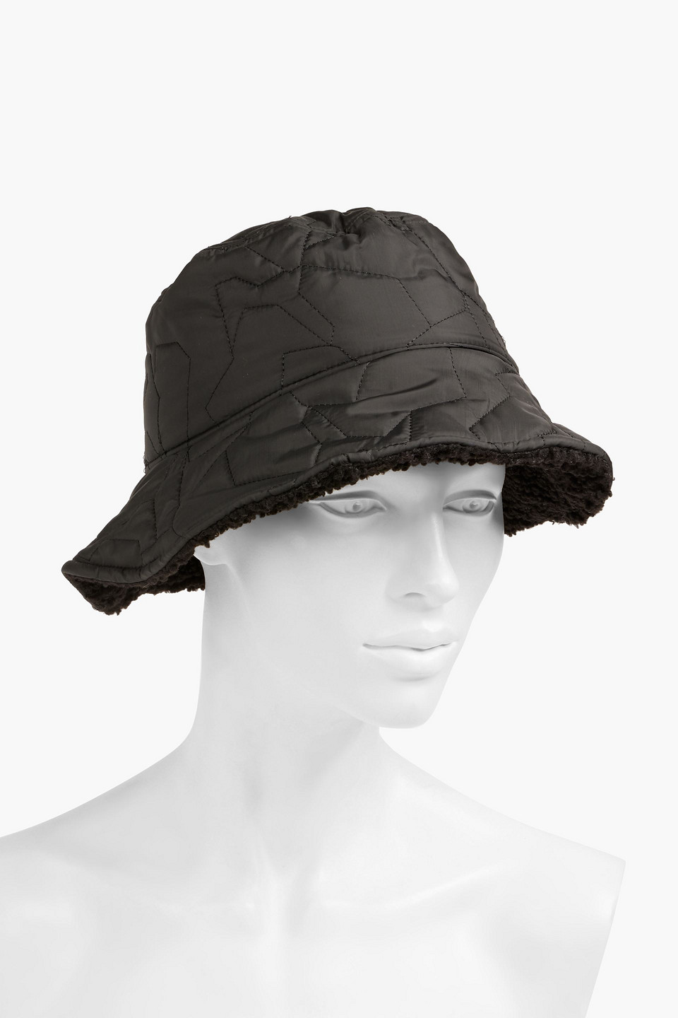 Rag & Bone Addison Reversible Quilted Shell Bucket Hat In Black