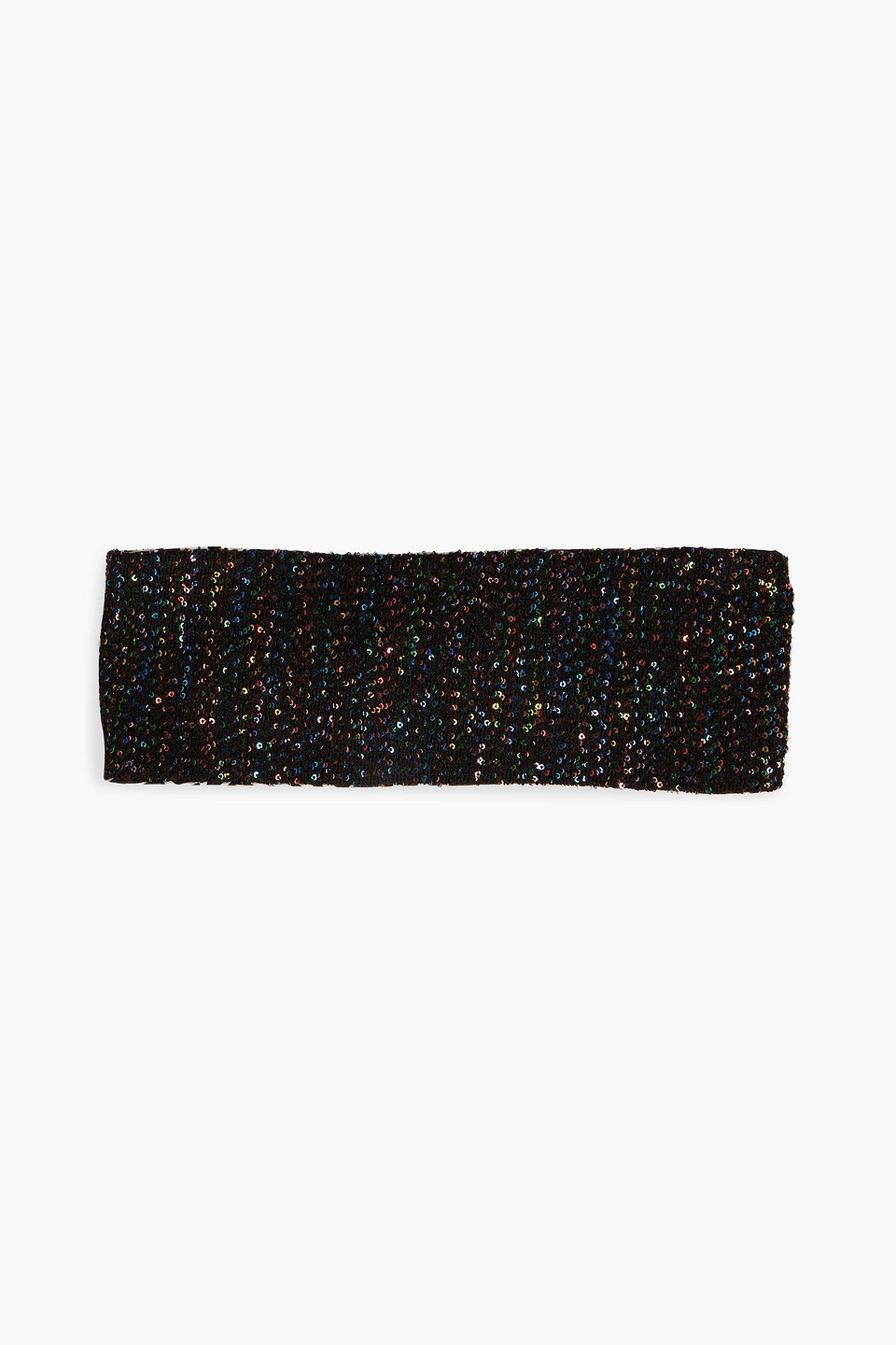 Missoni Reversible Sequin-embellished Crochet-knit Headband In Black