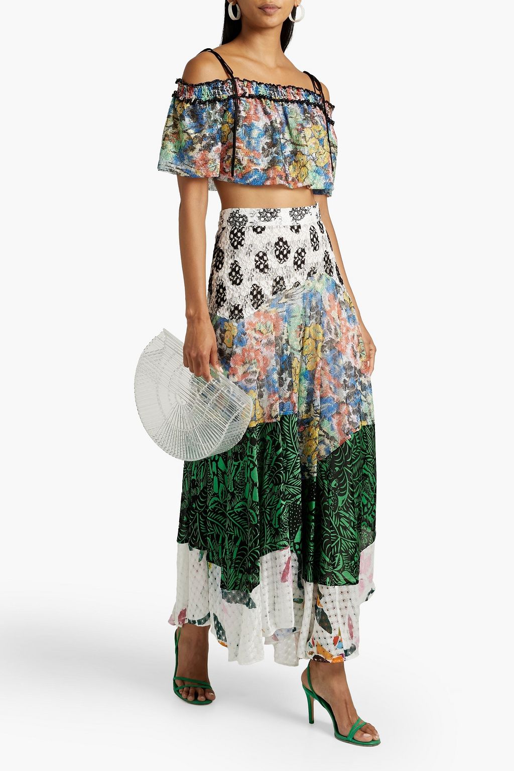 MISSONI Metallic crochet-knit maxi skirt