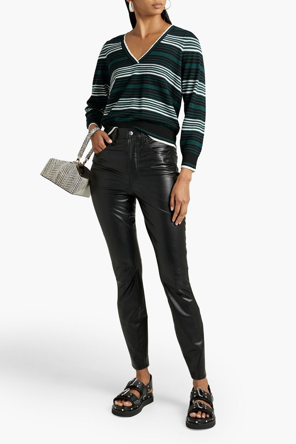 VERONICA BEARD Rosalin striped merino wool sweater