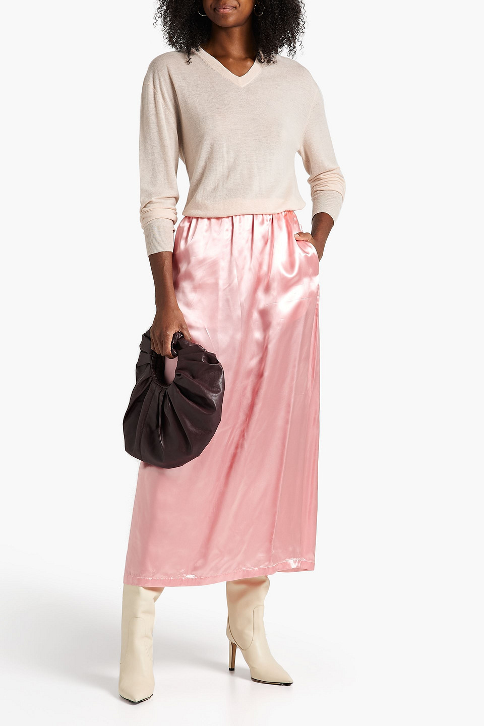 Joseph Cashmere Jumper In Blush