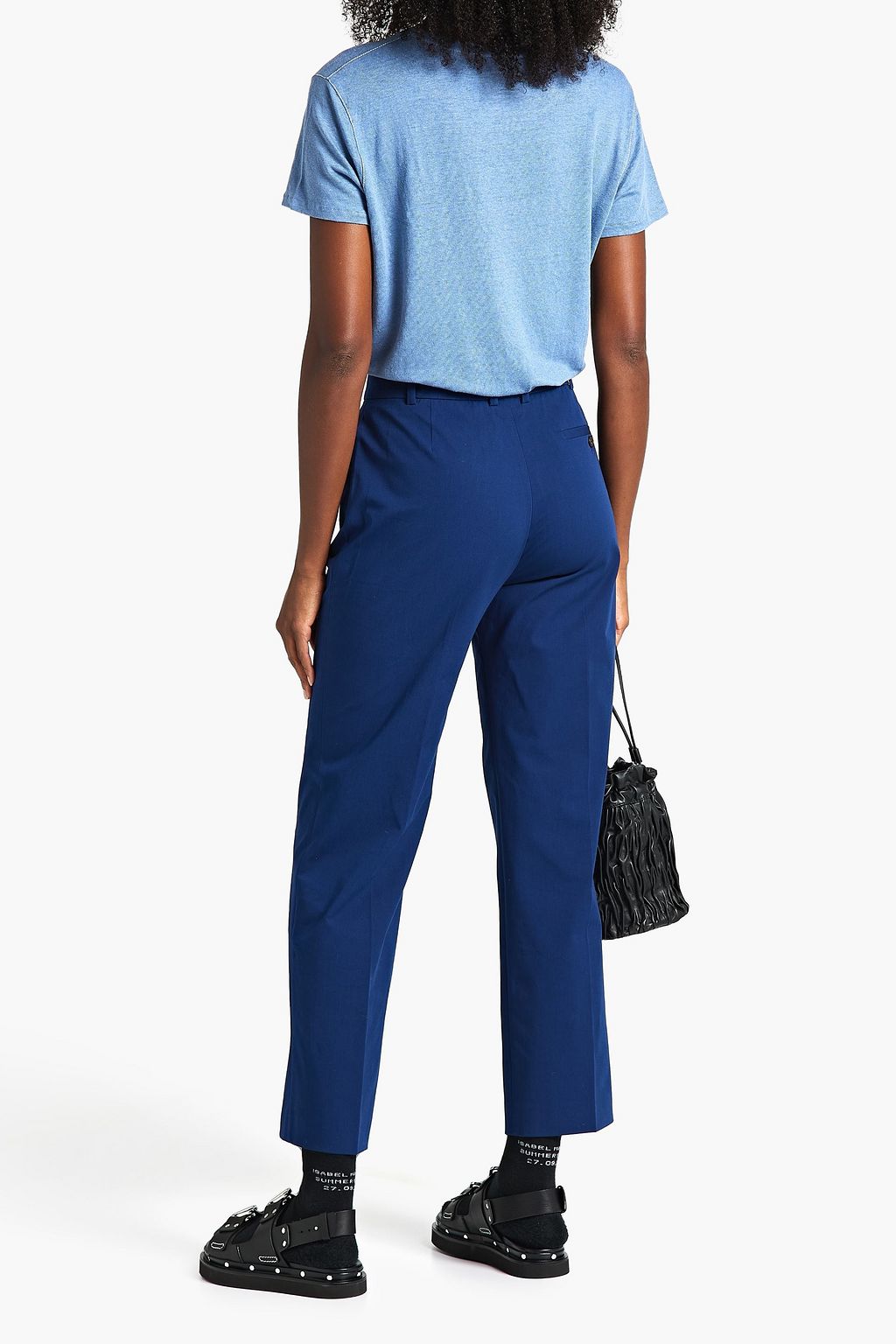 JOSEPH Cropped cotton-blend twill straight-leg pants