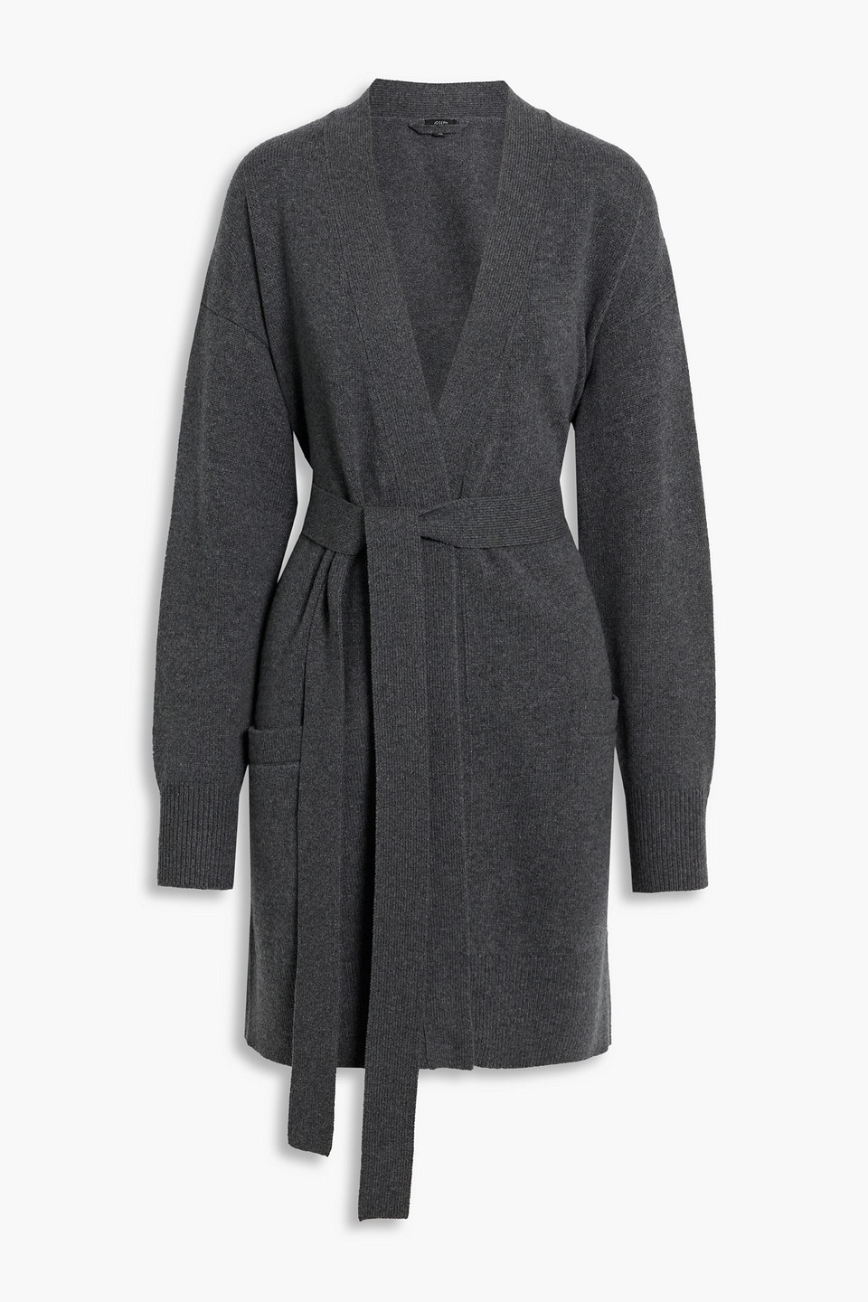 joseph - belted wool cardigan - gray - s