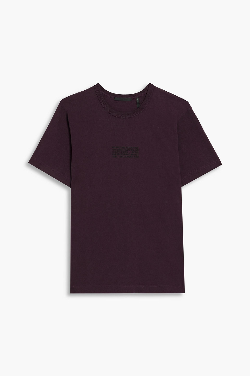 Helmut Lang Distort Printed Cotton-jersey T-shirt In Grape