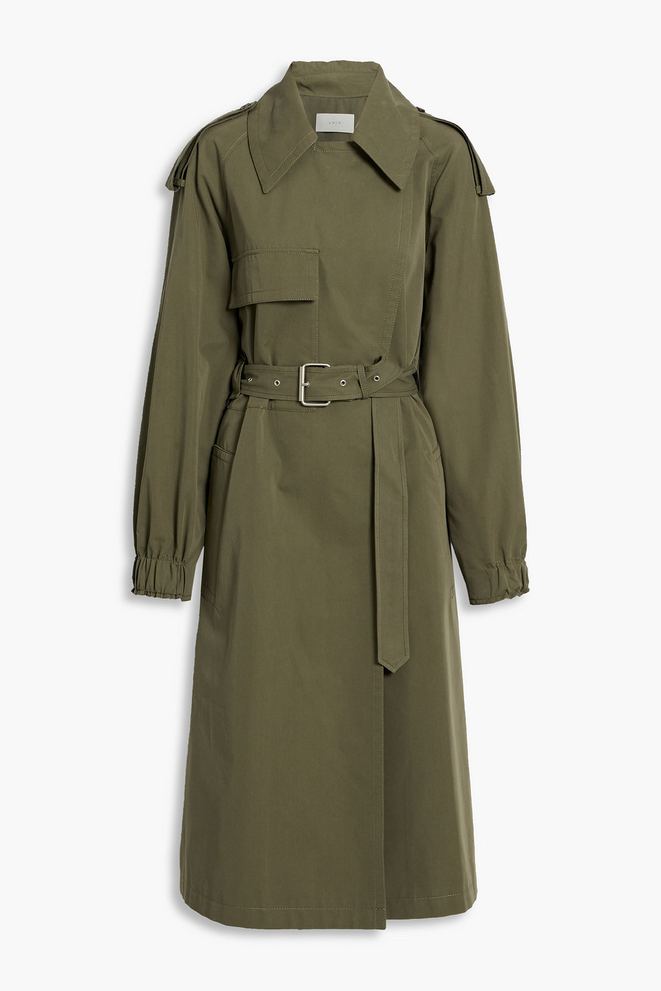 Lvir Belted Cottonblend Trench Coat In Army Green ModeSens
