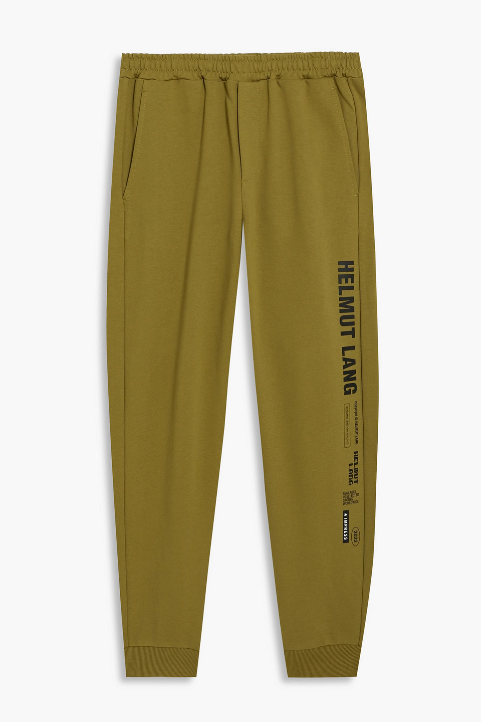 Helmut Lang Assorted Printed French Cotton-terry Sweatpants In Army Green