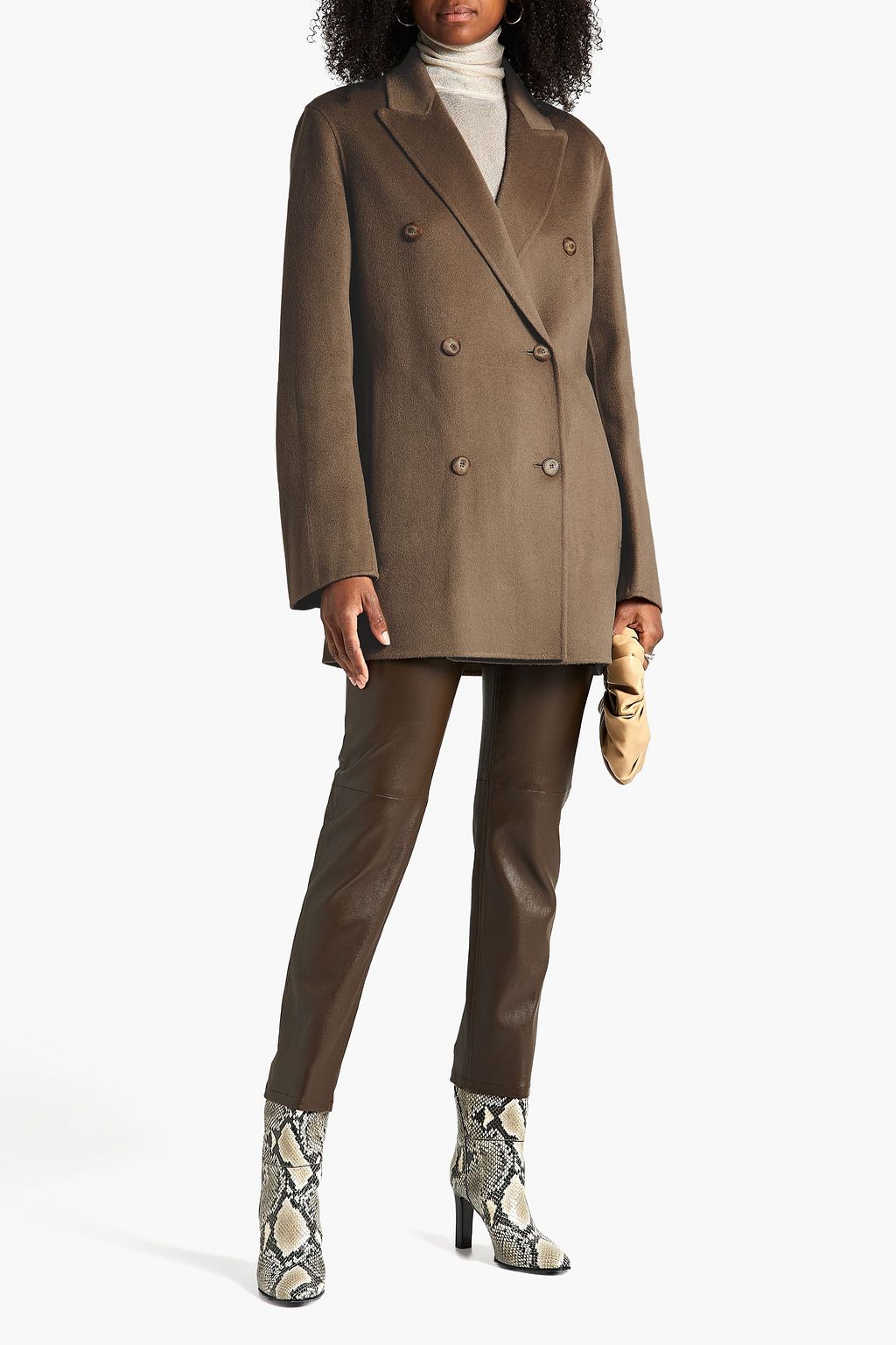 JOSEPH Double-breasted wool and cashmere-blend coat