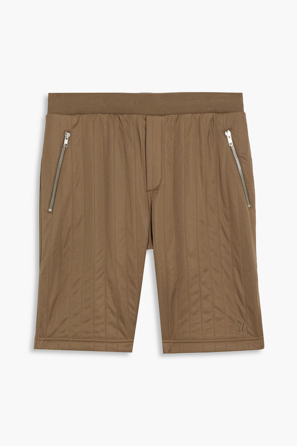 Helmut Lang Quilted Jersey Shorts In Taupe