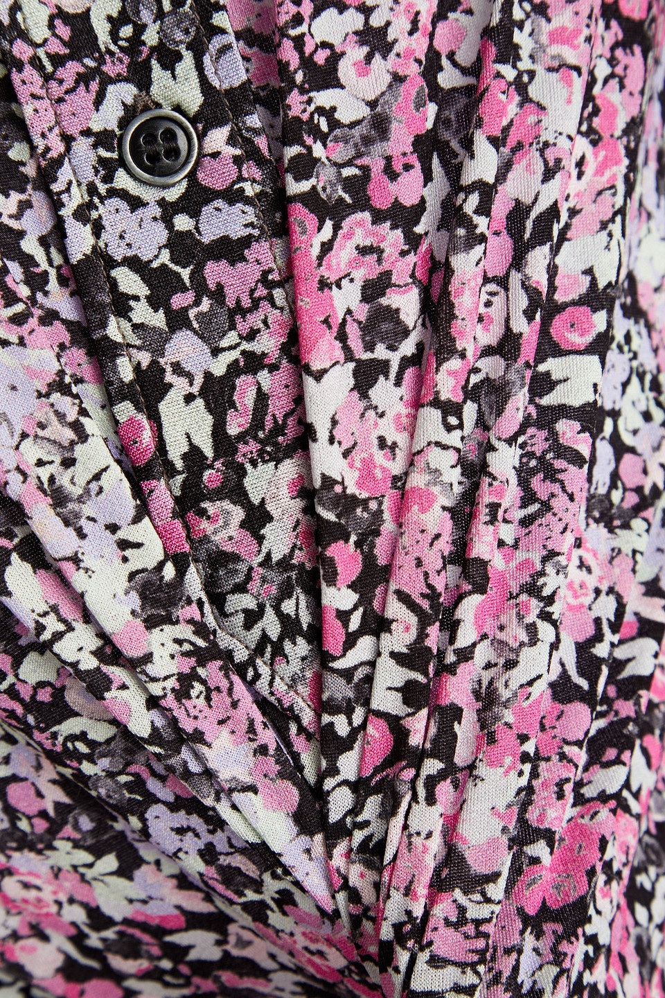 Isabel Marant Floral-print Jersey Polo Shirt In Pink
