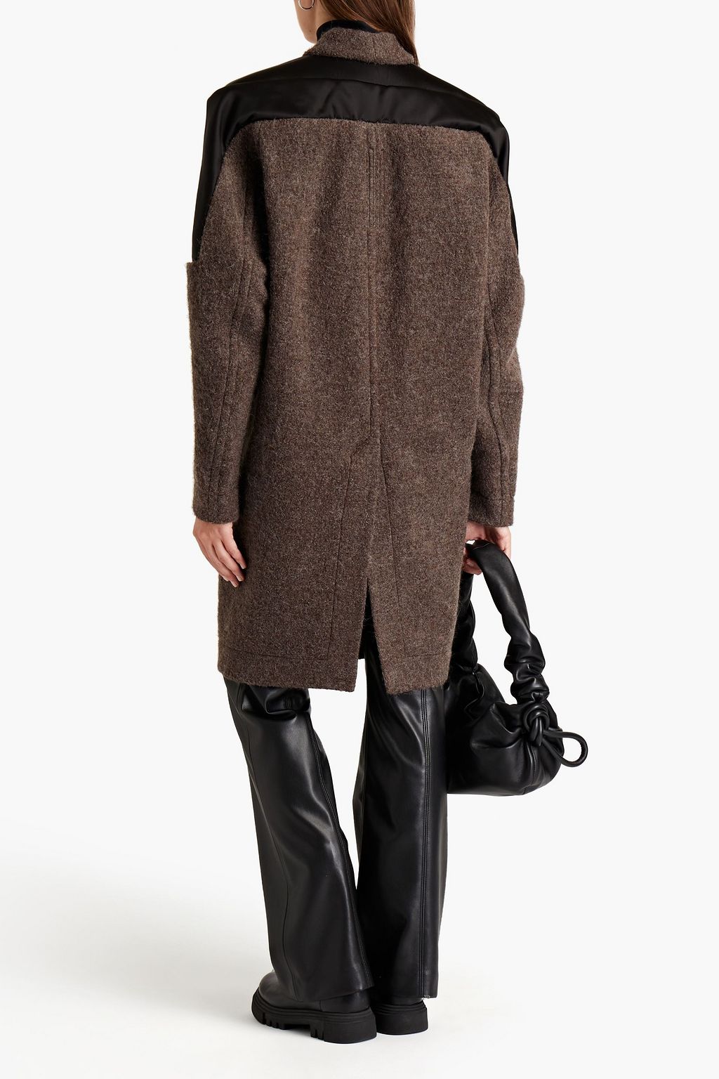 RICK OWENS Shell-paneled brushed-felt coat