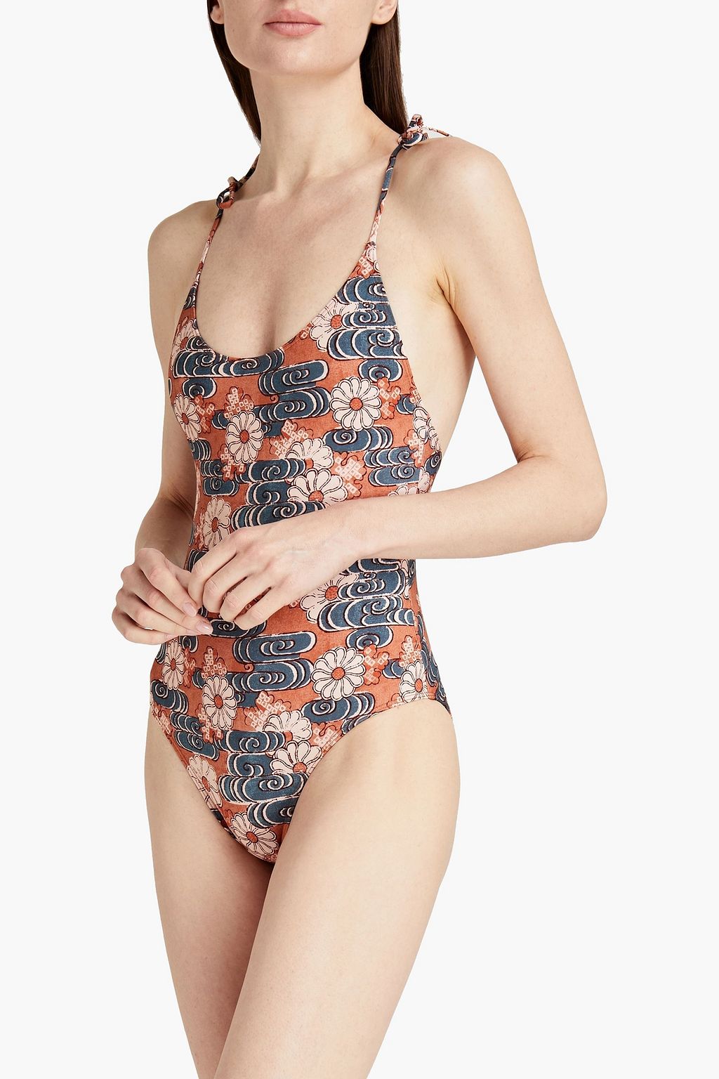 ULLA JOHNSON Badeanzug mit floralem Print