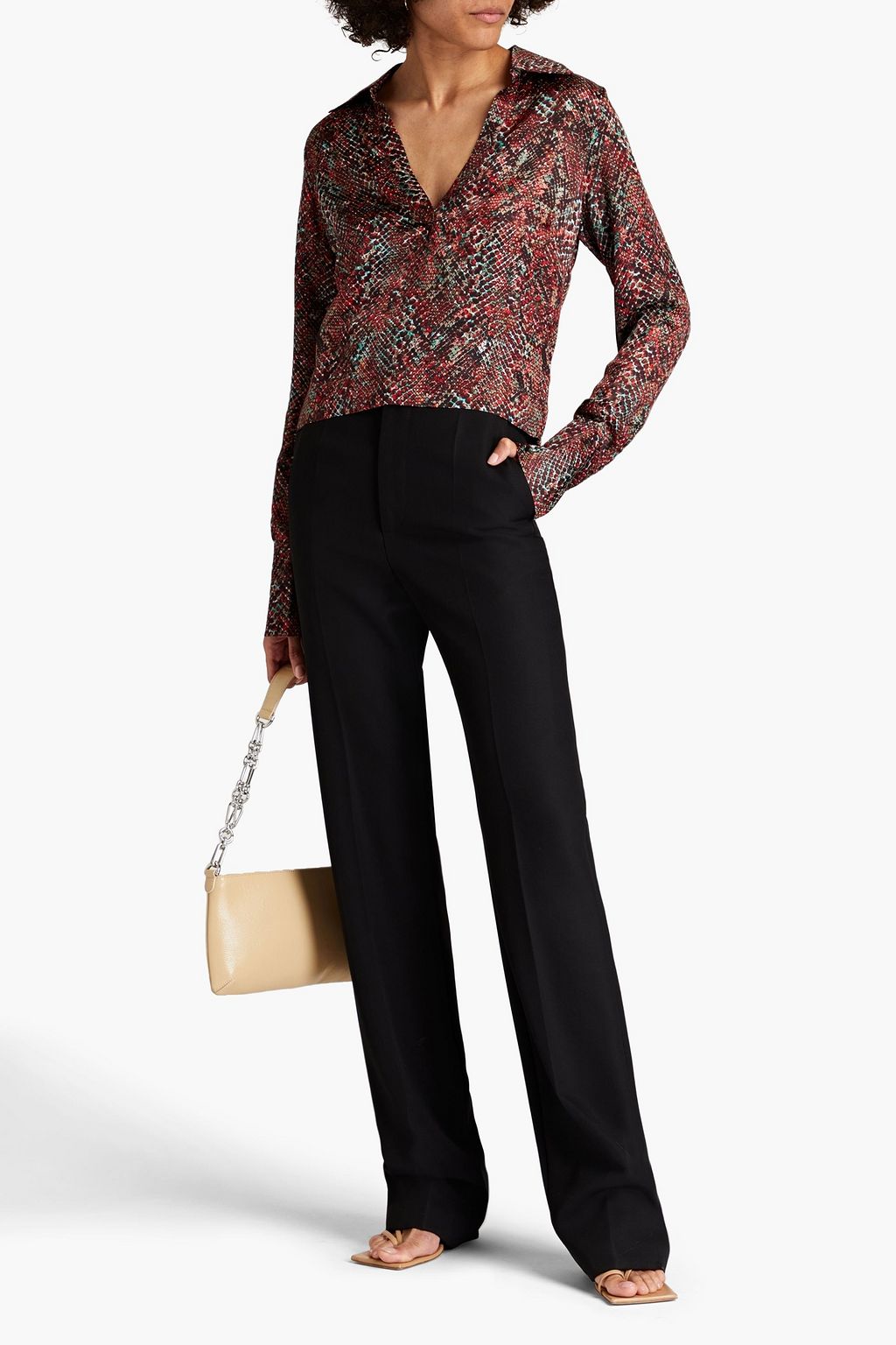 NICHOLAS Page snake-print satin blouse | THE OUTNET