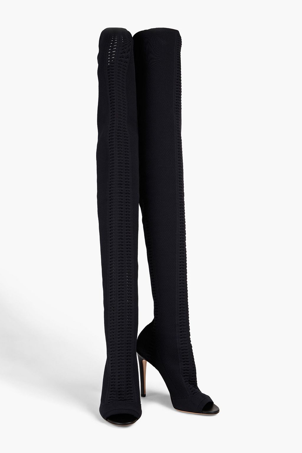 GIANVITO ROSSI Vires ストレッチニット サイハイブーツ