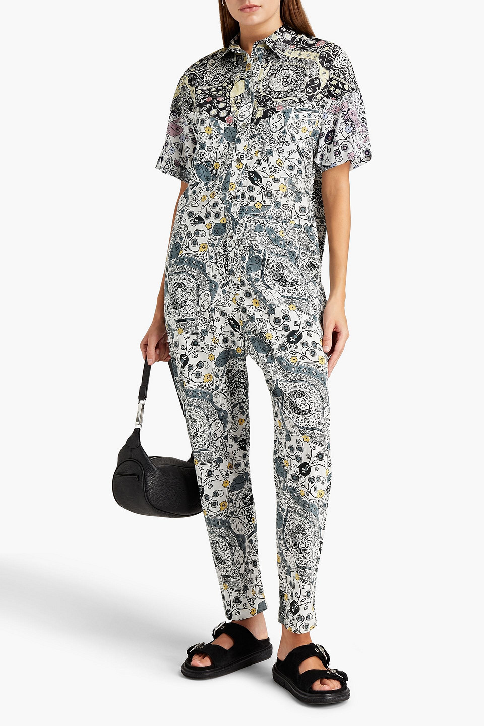 Isabel Marant Étoile Udena Printed Cotton Jumpsuit In White