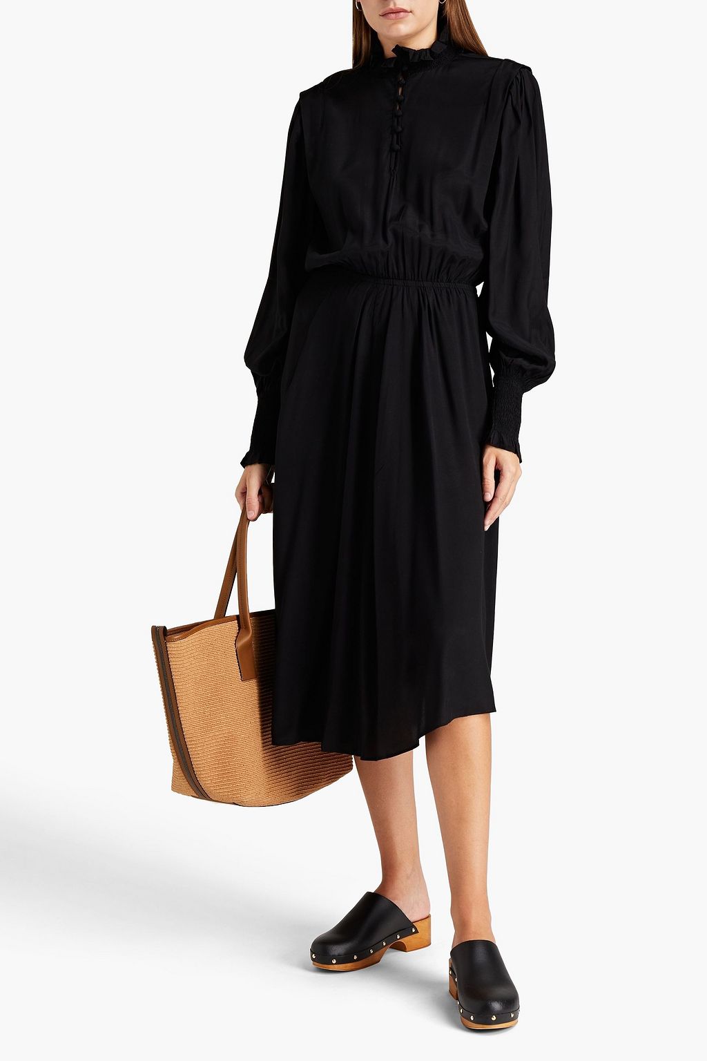 MARANT ÉTOILE Cescott shirred crepe midi dress