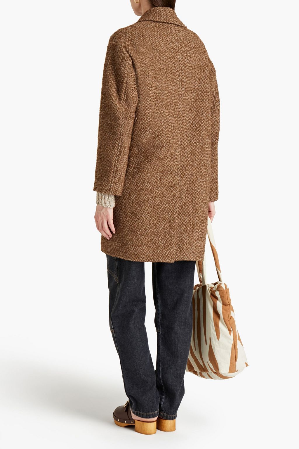MARANT ÉTOILE 헤링본 울 혼방 부클레 트위드 코트