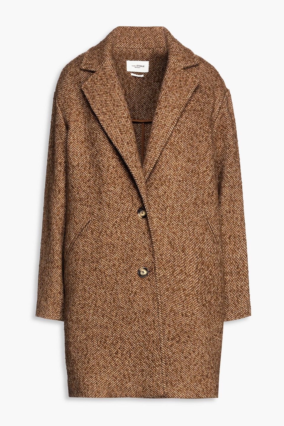 Isabel Marant Étoile Dante Herringbone Wool-blend Bouclé-tweed Coat In Light Brown