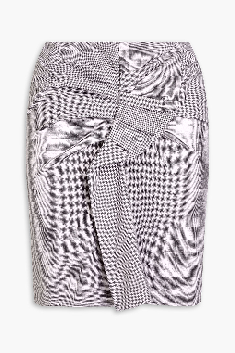 Isabel Marant Étoile Ines Houndstooth Cotton And Linen-blend Mini Skirt In Lilac