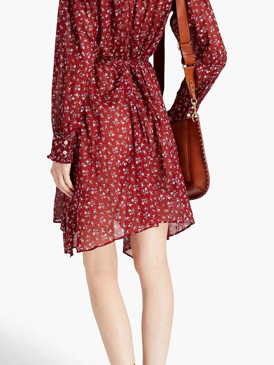 pamela asymmetric gathered floral-print cotton-mousseline wrap dress
