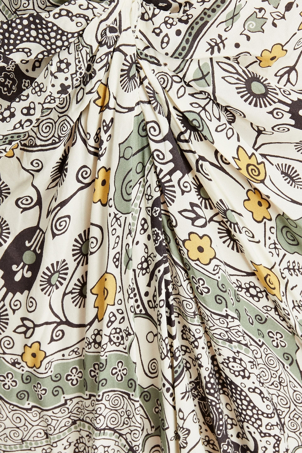 Isabel Marant Étoile Twist-front Printed Crepe Dress In Ecru